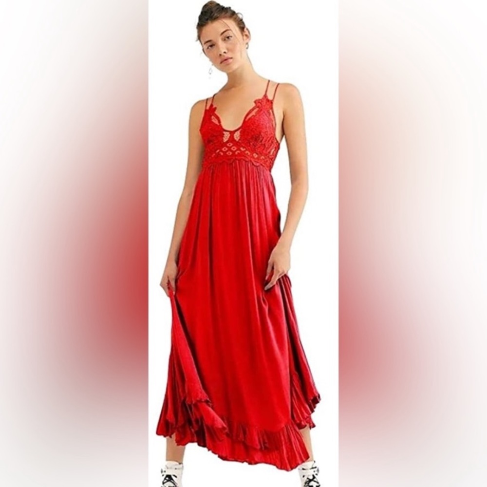 Free People NWT ❤️ One Adella Maxi Slip red NWT